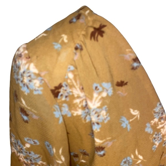 Free People Gold Floral Fully Lined Dress Size Small boho festival - Picture 8 of 15